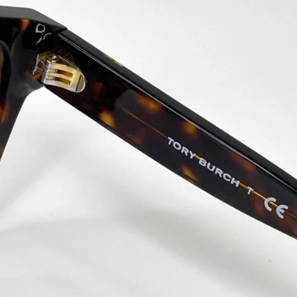 TORY BURCH Classic Sunglasses NEW Dark Tortoise With Gold Logo